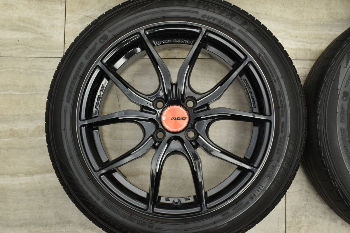 程度良好 RAYS グラムライツ 57XX 16in 6.5J 45 PCD100 ルマンV 185|55R16 アクア ヴィッツ ヤリス フィールダー フィット スイフト
