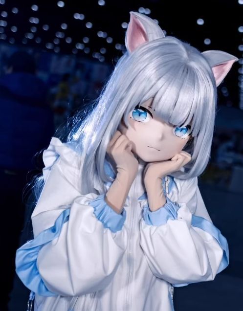 ☆即納 全頭マスク カツラ付き ロック付き NO.382 ドール ヘッド