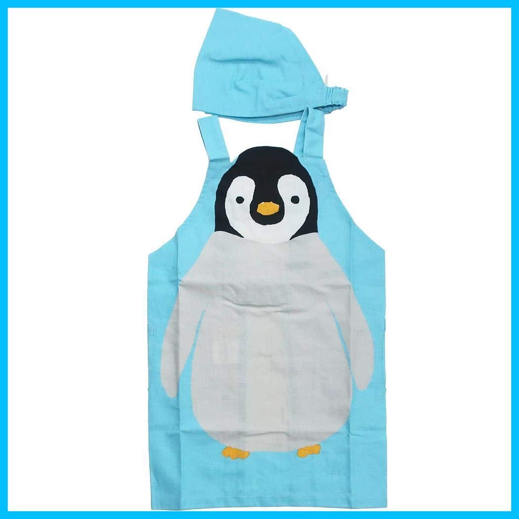新着商品 フレンズヒル 親子でお揃い 調理実習 ホルターネック サイズ 110-120cm 三角巾付き BL ブルー ハローペンギン キッズエプロンM