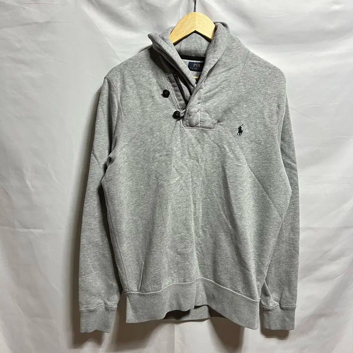 純正品/ M ポロ Ralph Lauren(ラルフローレン) グレー ハーフジップ