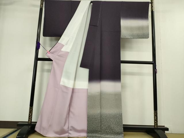 平和屋本店■極上　山口美術織物 皇室 伊勢神宮御用 西陣織 訪問着 蒔糊文 暈し染め 銀通し地 反端・タグ付き　逸品　未使用　DZAA5077kh5 平和屋本店□極上 山口美術織物 皇室 伊勢神宮御用 西陣織 訪問着 蒔糊