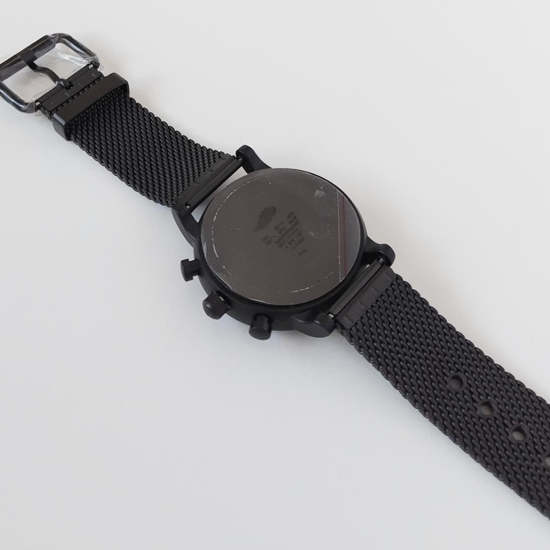 メッシュベルトブラック新品エンポリオ・アルマーニ黒メンズ腕時計46 