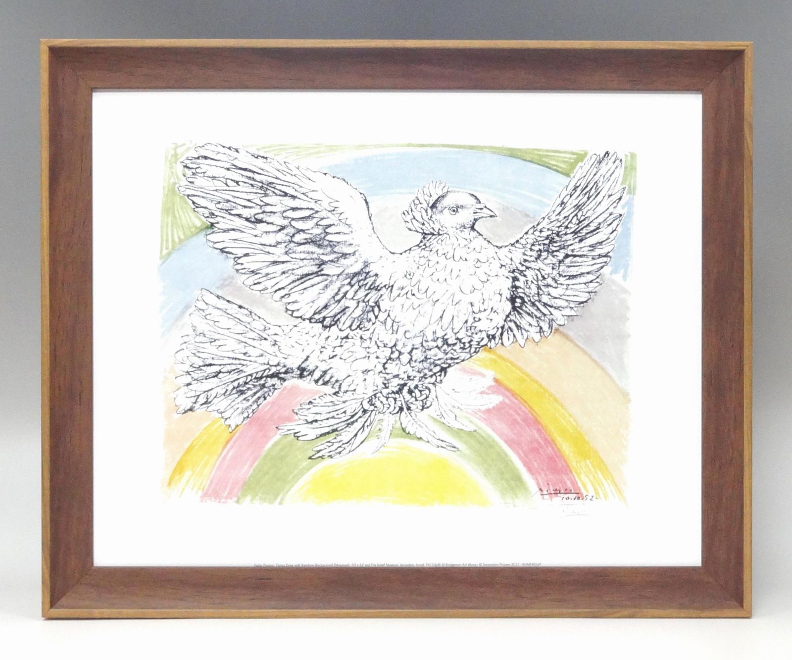 Flying Dove with Rainbow（パブロ ピカソ） 額装品-