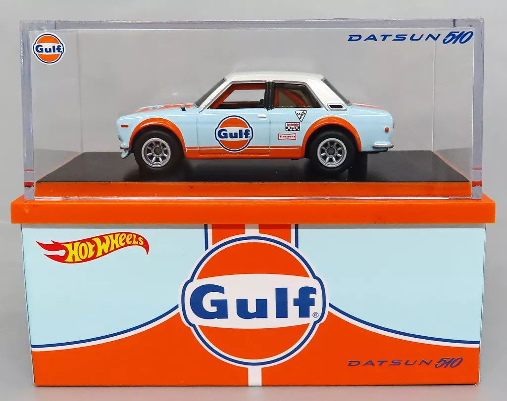 中古】ミニカー 1/64 1971 Datsun 510 Gulf(ライトブルー