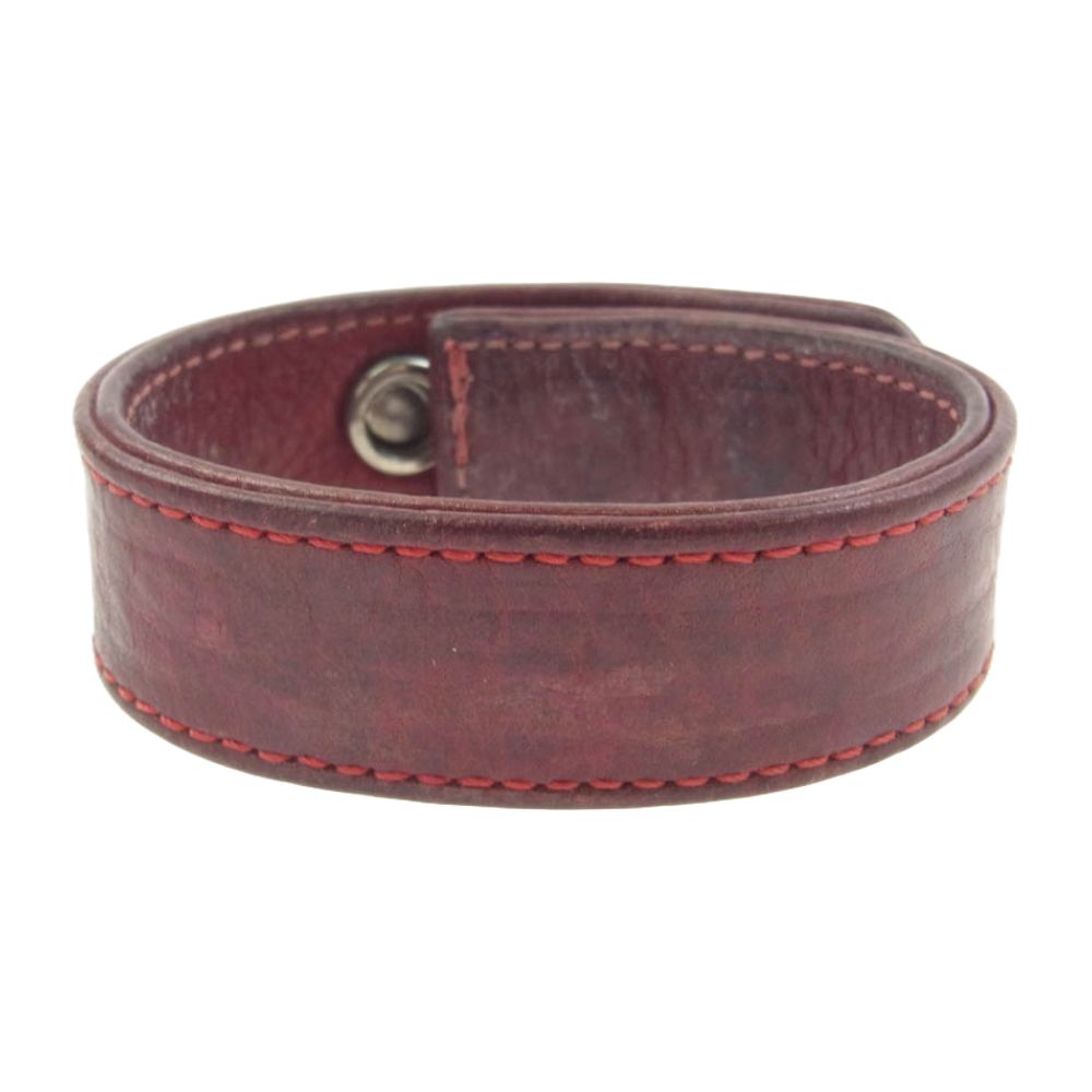 クロムハーツ 3BTN/2SNP/クロスボール3 レザーブレスレット CHROME HEARTS(クロムハーツ) 3BTN／2SNP クロスボールレザー