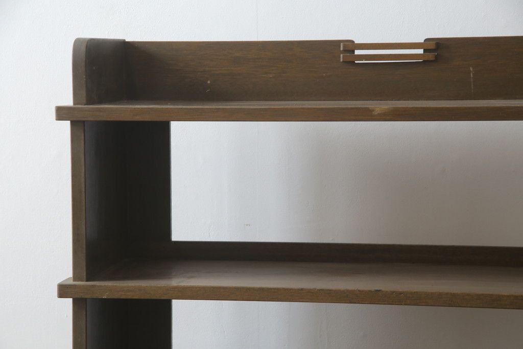 EZO 高級楢材 オーク 本棚 ガラスキャビネット 民芸家具 EZO 高級楢材