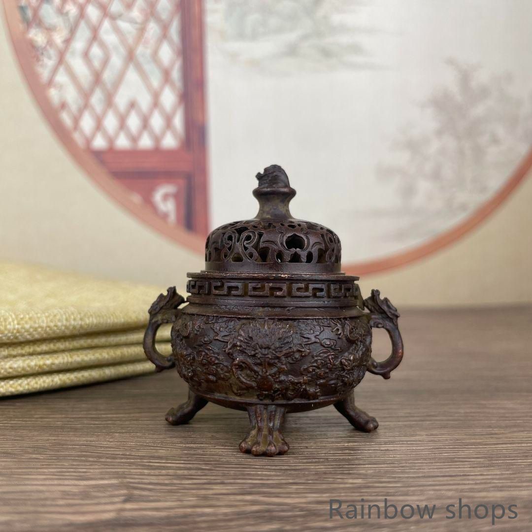 銅細工 十二支薫香炉 三足檀香炉 仏堂 香道具 装飾品 工芸品 美術品 置物 銅細工 十二支薫香炉 三足檀香炉 仏堂 香道具 装飾品 工芸品