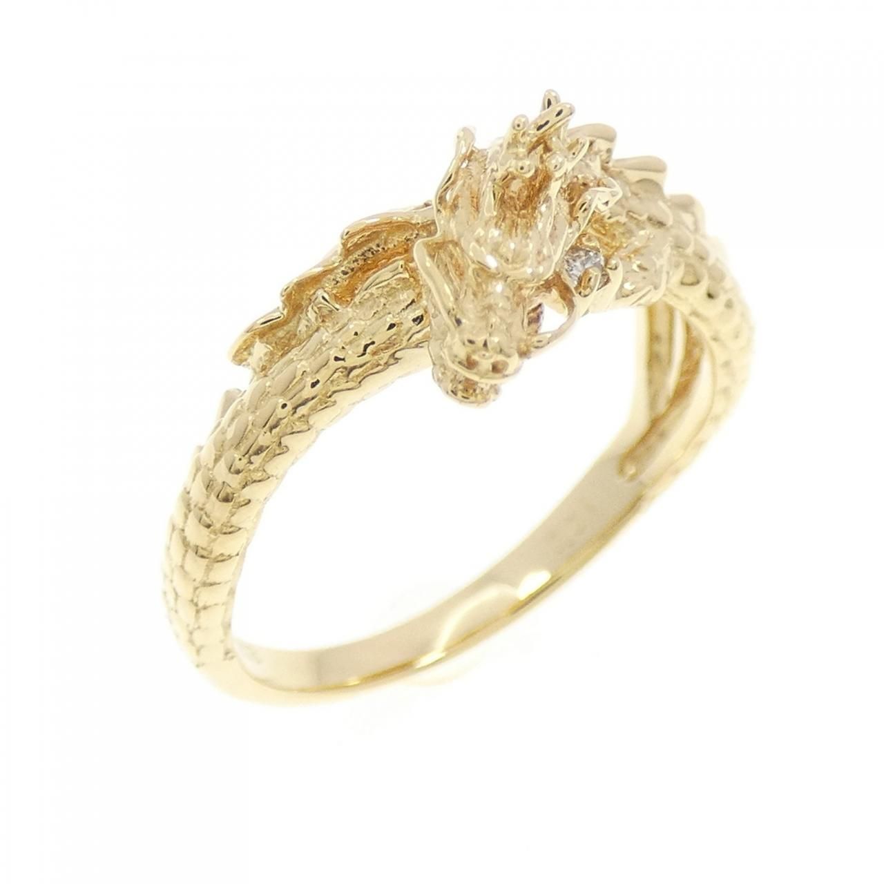 K18YG ドラゴン ダイヤモンド リング 0.01CT - メルカリ 