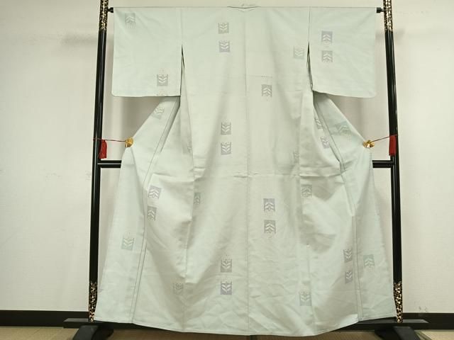 平和屋着物▽上質な紬　単衣　色紙草花文　正絹　逸品　未使用　AAAV2823fy 平和屋着物▽上質な紬 単衣 色紙草花文 正絹 逸品 未使用 AAAV2823fy