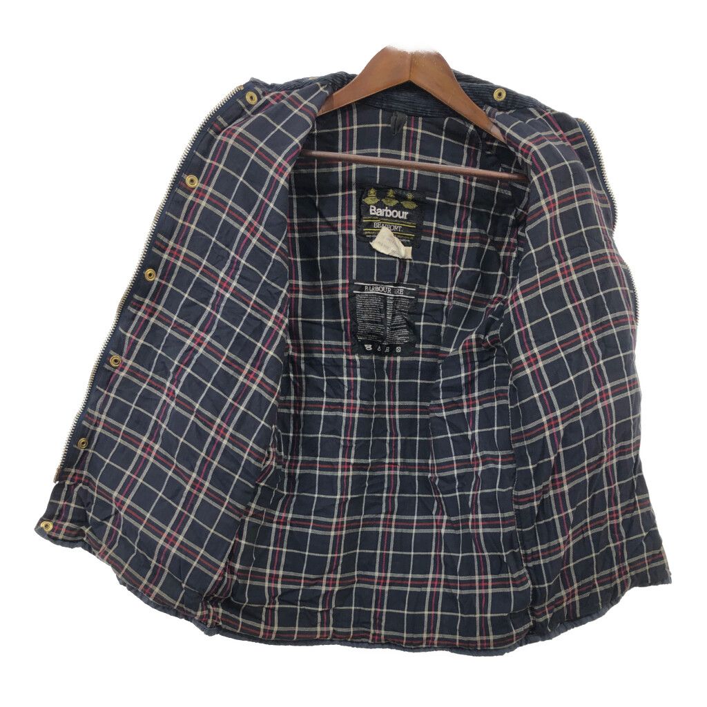 英国製　Barbour BEAUFORT バブアー　34 ネイビー　80年代 Barbour - 80年代 イギリス製 Barbour バブアー キルティング