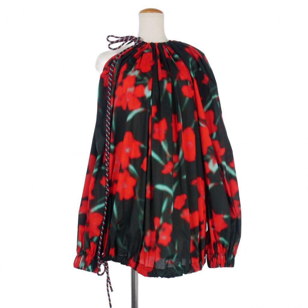 ドリスヴァンノッテン DRIES VAN NOTEN オフショルダー フラワープリント ギャザー チュニック 花柄 アシンメトリー S マルチ