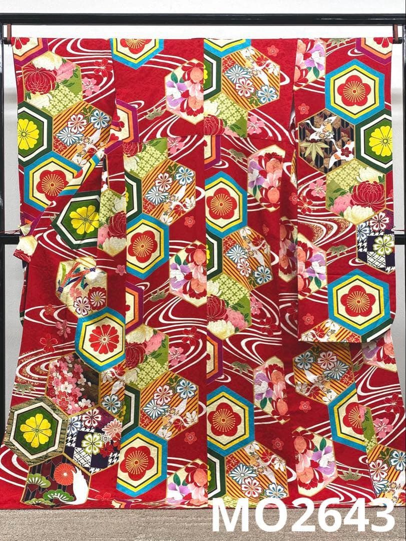 小紋振袖 豪華 金駒 金彩 紋意匠 身丈171cm 撥水加工済 MO2643 【公式