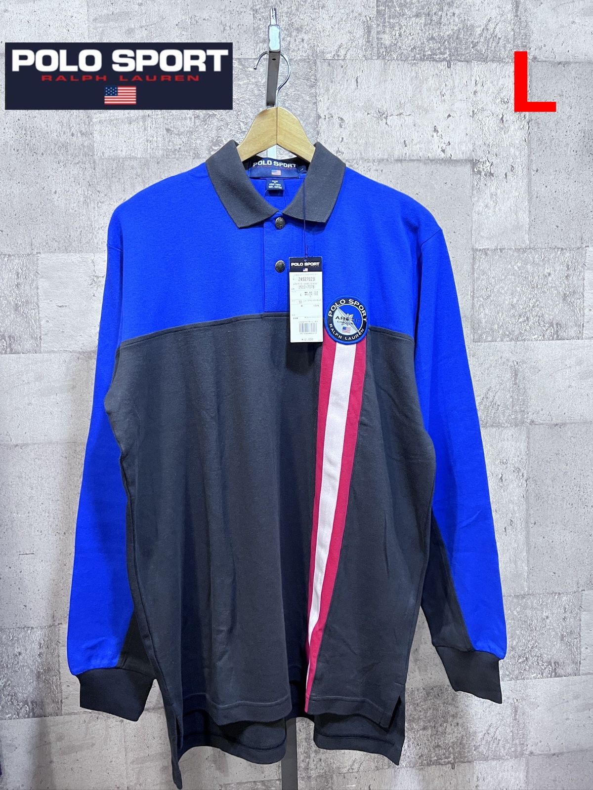♥ 90 S POLO SPORT 長袖ポロシャツ ARCTIC CHALLENGE L ポロスポーツ ポロラルフローレン POLO RALPHLAUREN デッドストック