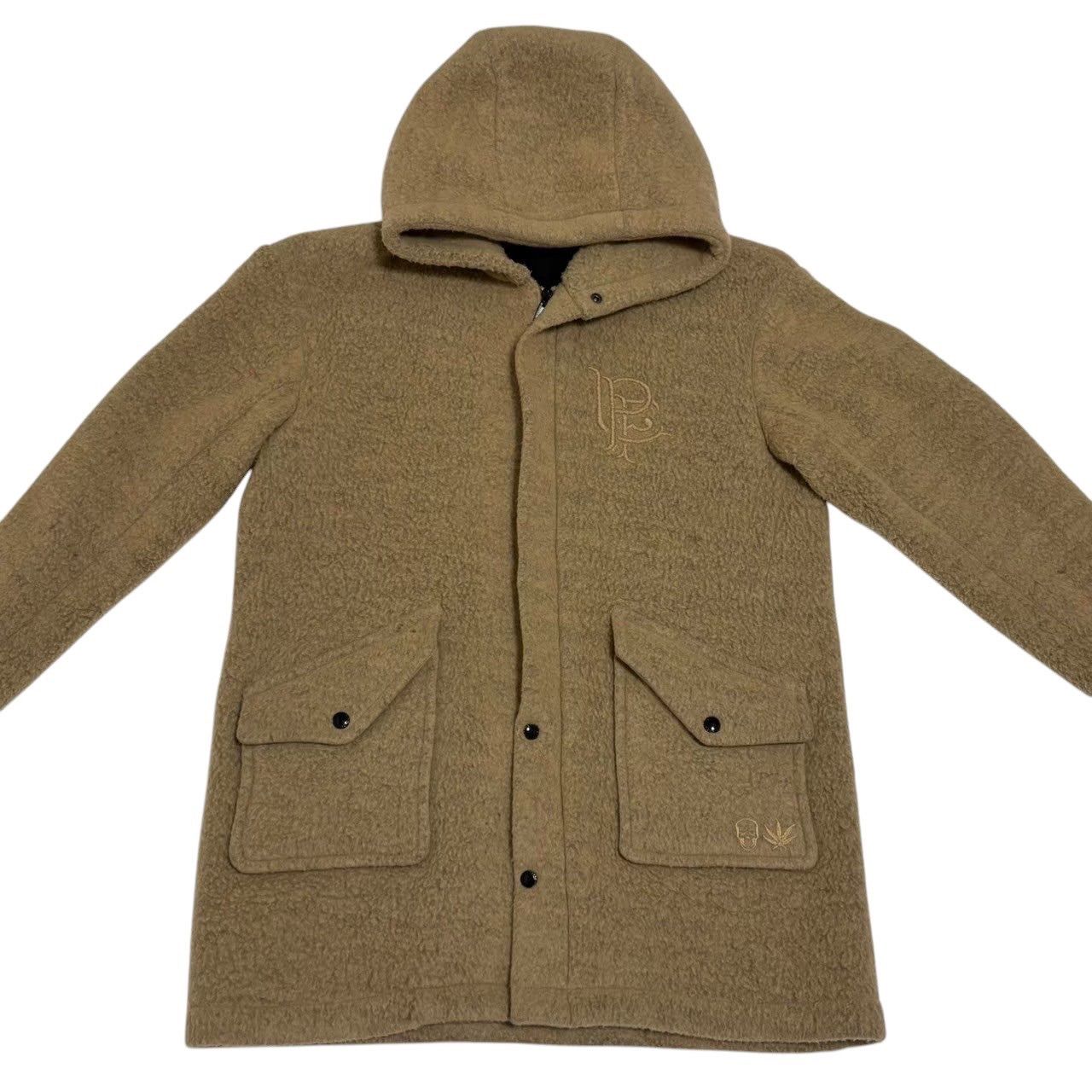 ルシアン　ペラフィネ　フリースフード付きコート　ベージュ ルシアンペラフィネフリースフード付きコートベージュ