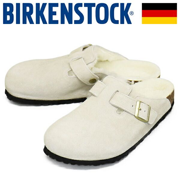 BIRKENSTOCK ビルケンシュトック 1026180 BOSTON SHEARLING ボストン シアリング スエードレザーサンダル ANTIQUE WHITE レギュラー BI495 レギュラー 43-約28.0cm