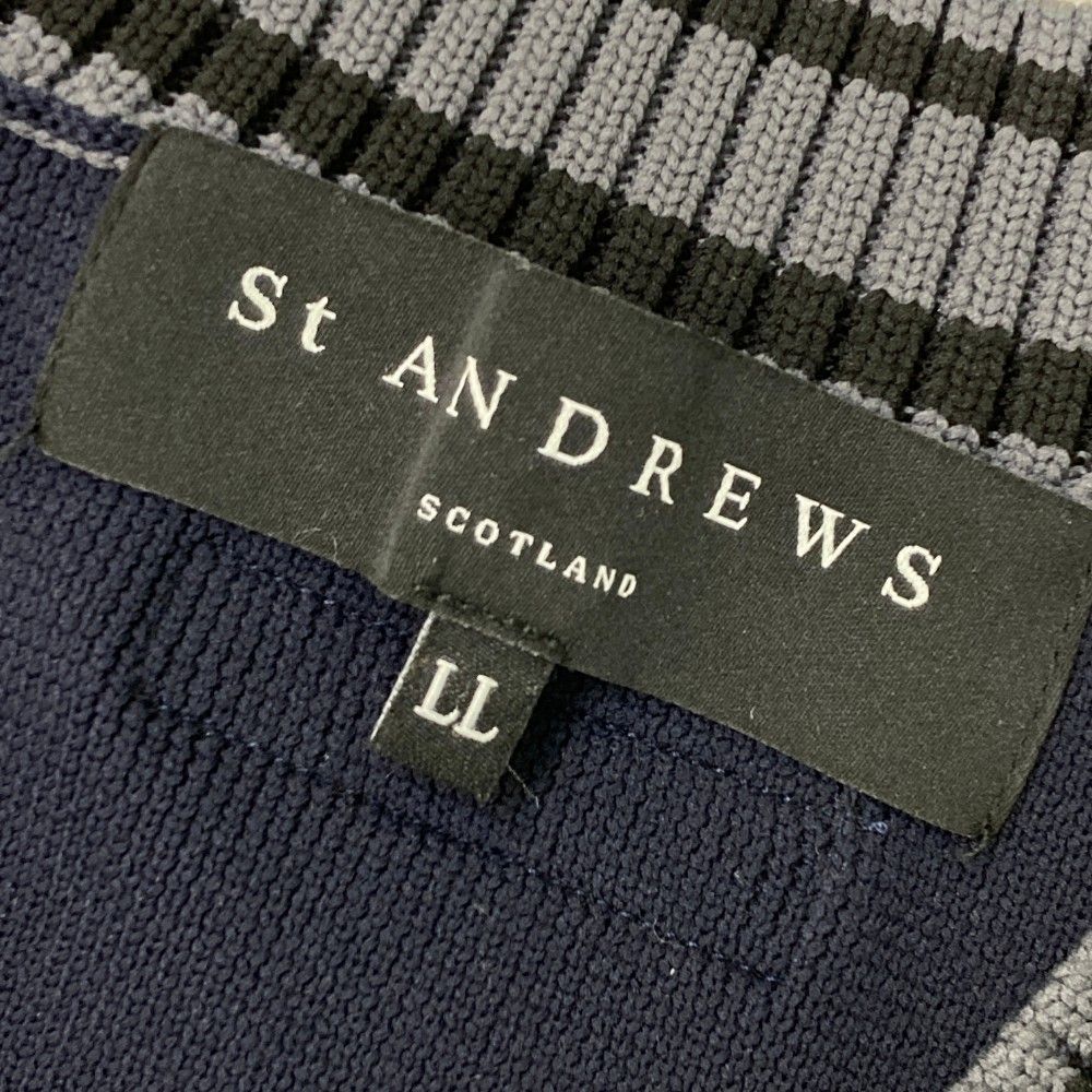 サイズ：LL ST ANDREWS セントアンドリュース  ニットベスト  ネイビー系 [240101444947] ゴルフウェア メンズ ストスト サイズ：LL ST ANDREWS セントアンドリュース ニットベスト