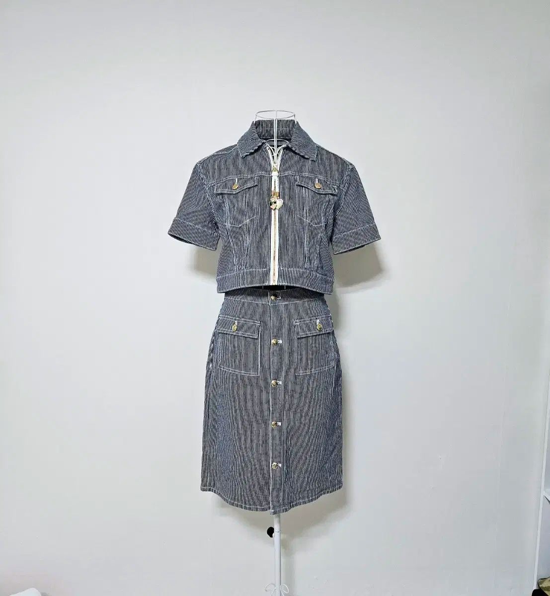 JUICY COUTURE ジューシークチュール デニム 上下セット セットアップ スカート 26 トップ XS