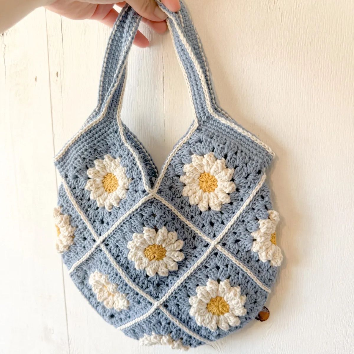 グラニースクエア バッグ ハンドメイド マーガレット コットン素材