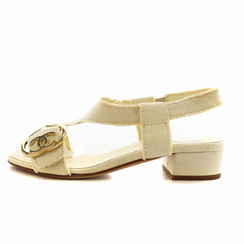 シャネル CHANEL ココマーク サンダル ヒール ストラップ 37