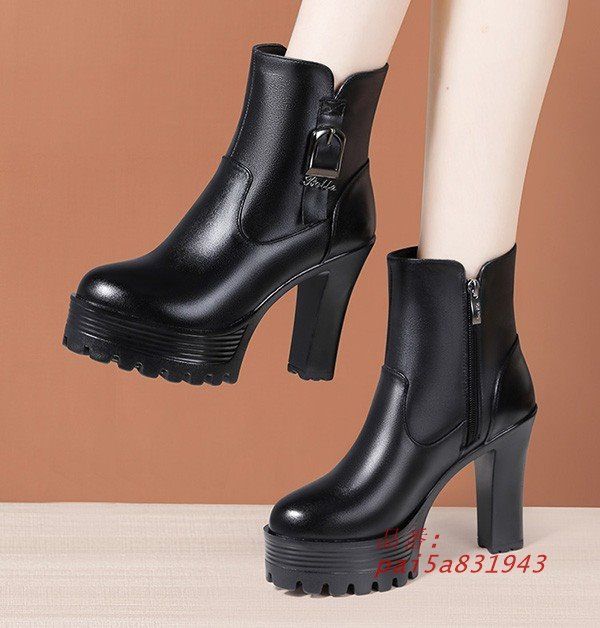 ショートブーツレディース チャンキーヒール 美脚 ショート ブーツ 10センチ pai5a831943 NICORILABO_COM