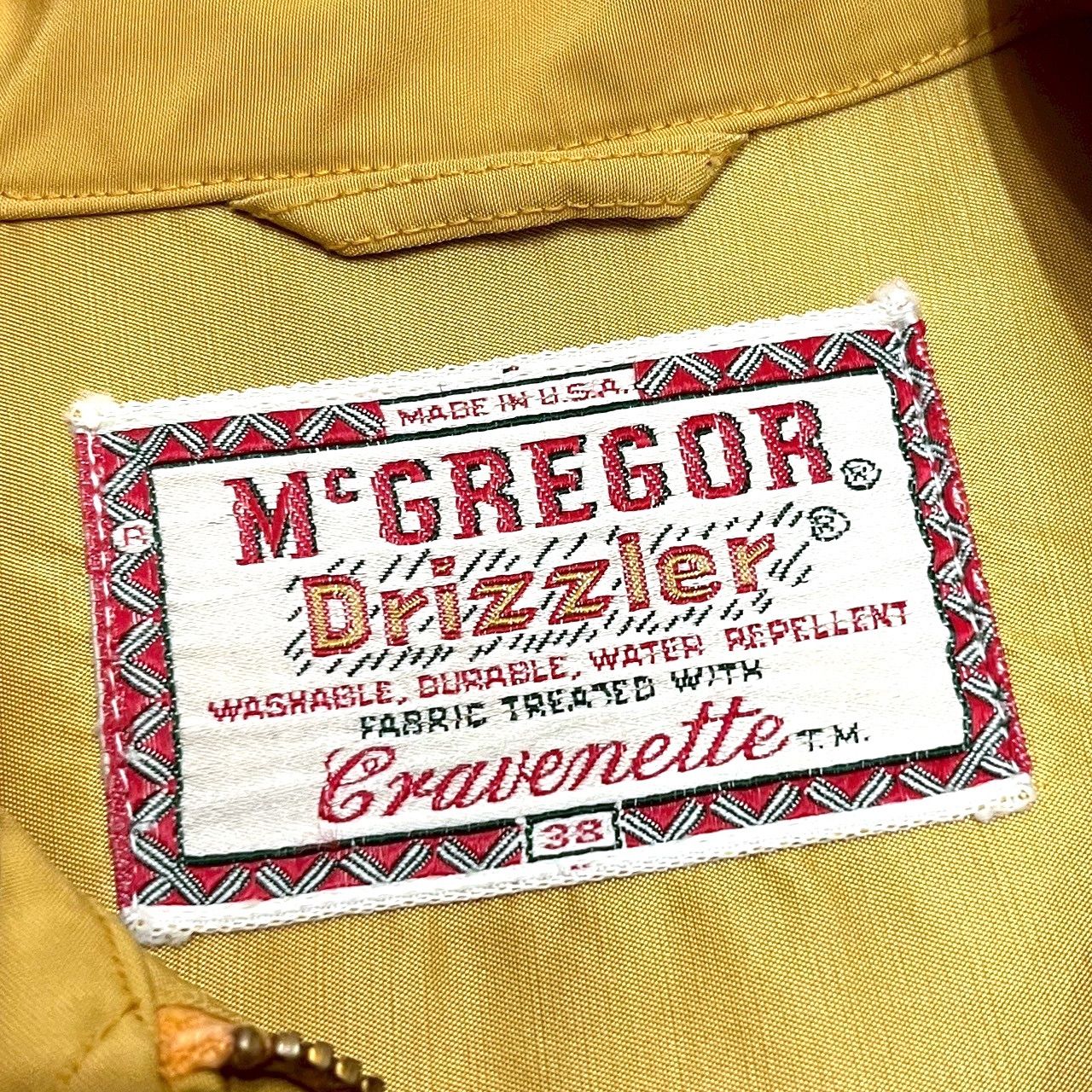 McGREGOR 60's ヴィンテージ ドリズラー ジャケット 60s ビンテージ McGregor ドリズラー ジャケット 38 マスタード