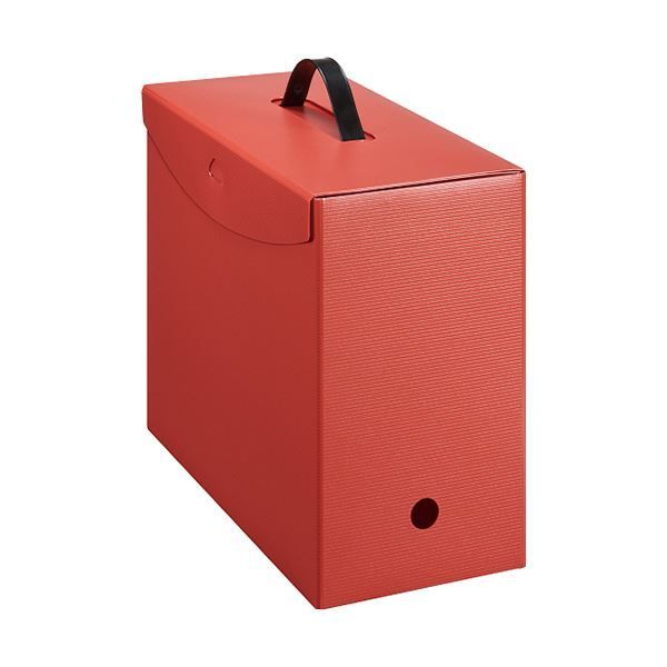 まとめ ライオン事務器 ボックスファイル テレネ PP A4 フタ 取っ手付き 背幅152mm レッド BF-42T R 1個 ×10セット