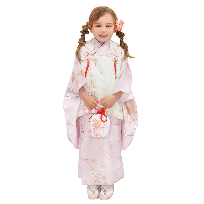 KYOETSU キョウエツ 七五三 3歳 着物 セット 女の子 くすみ 2.淡紫の夜桜