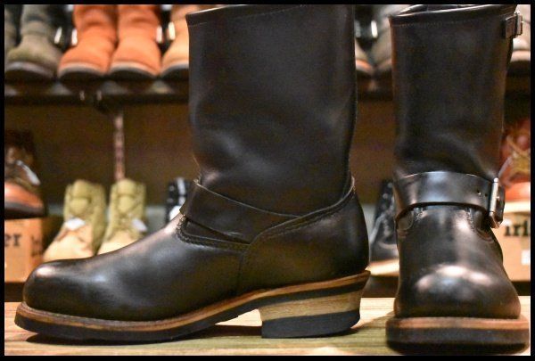 7.5D 08年 レッドウィング 2268 エンジニア 黒 ブラッククローム スチールトゥ ブーツ redwing HOPESMORE FE388