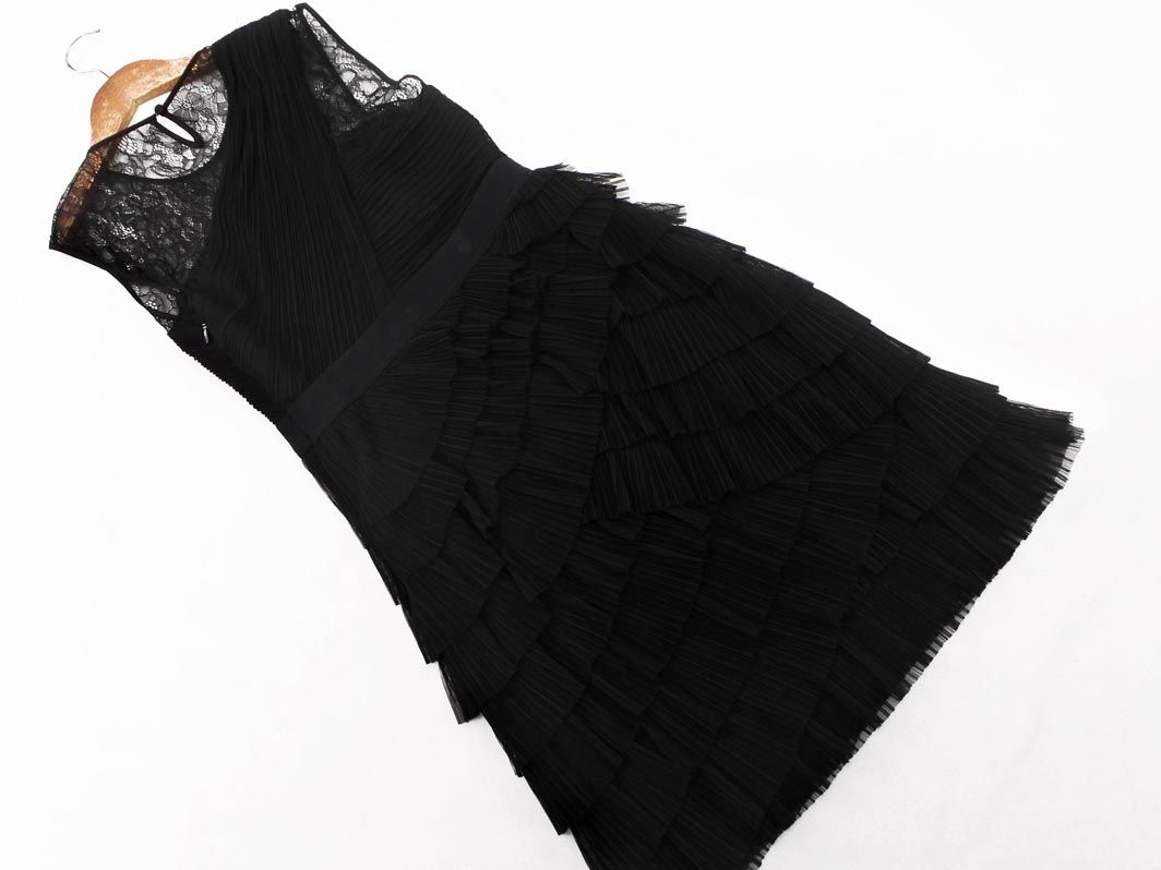 BCBG MAXAZRIA プリーツ ティアード チュール ブラック　ワンピース BCBG MAXAZRIA プリーツ ティアード チュール ブラック