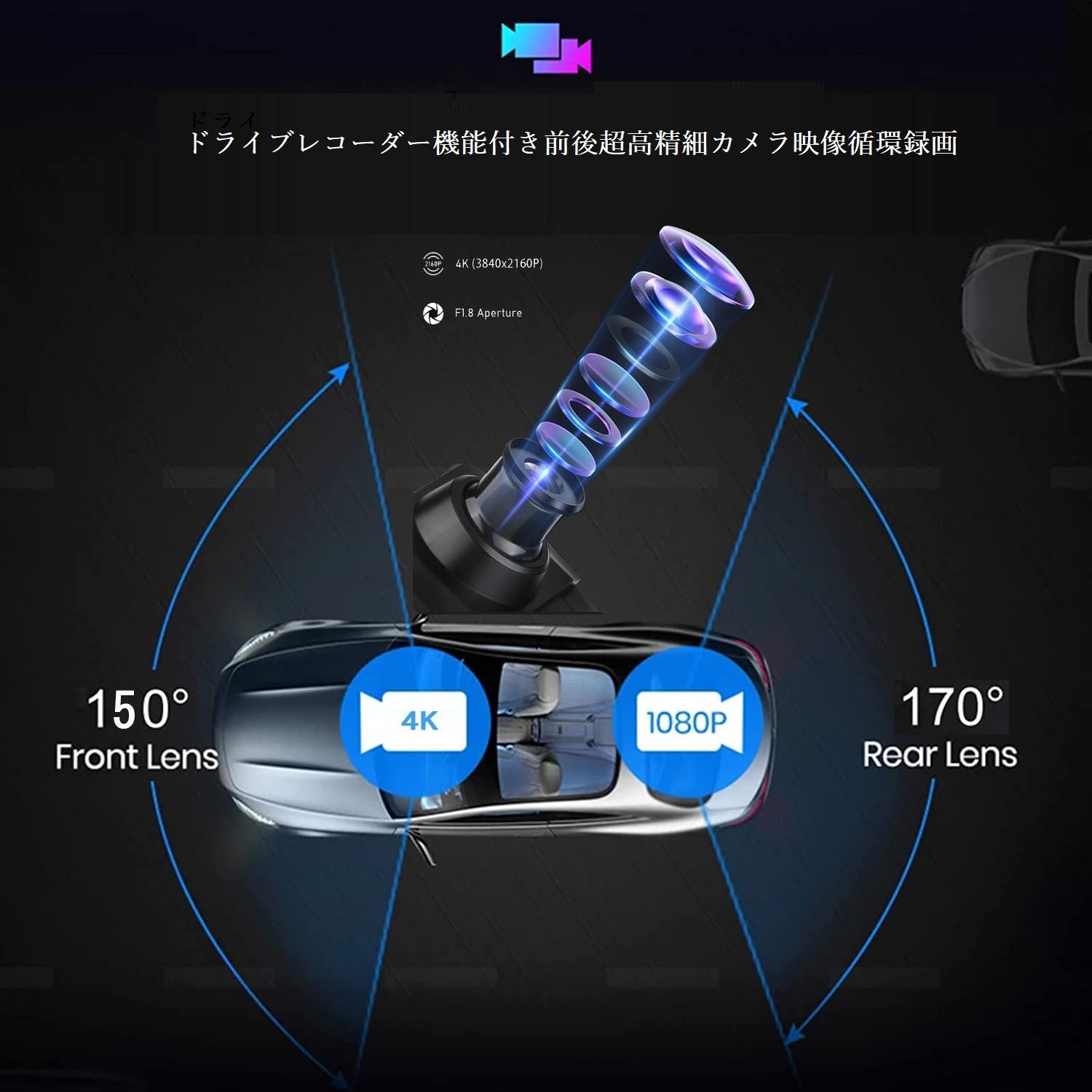 10インチ ディスプレイオーディオ CarPlay Android ドラレコ