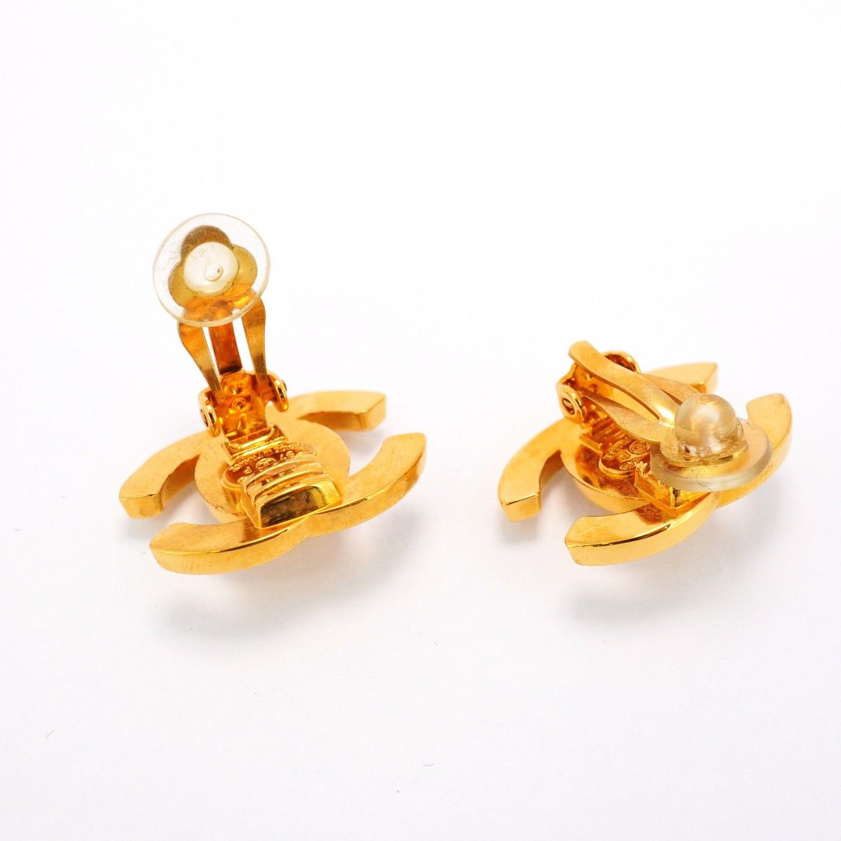 5jeb0069】シャネル イヤリング ヴィンテージ ターンロック GPメッキ  