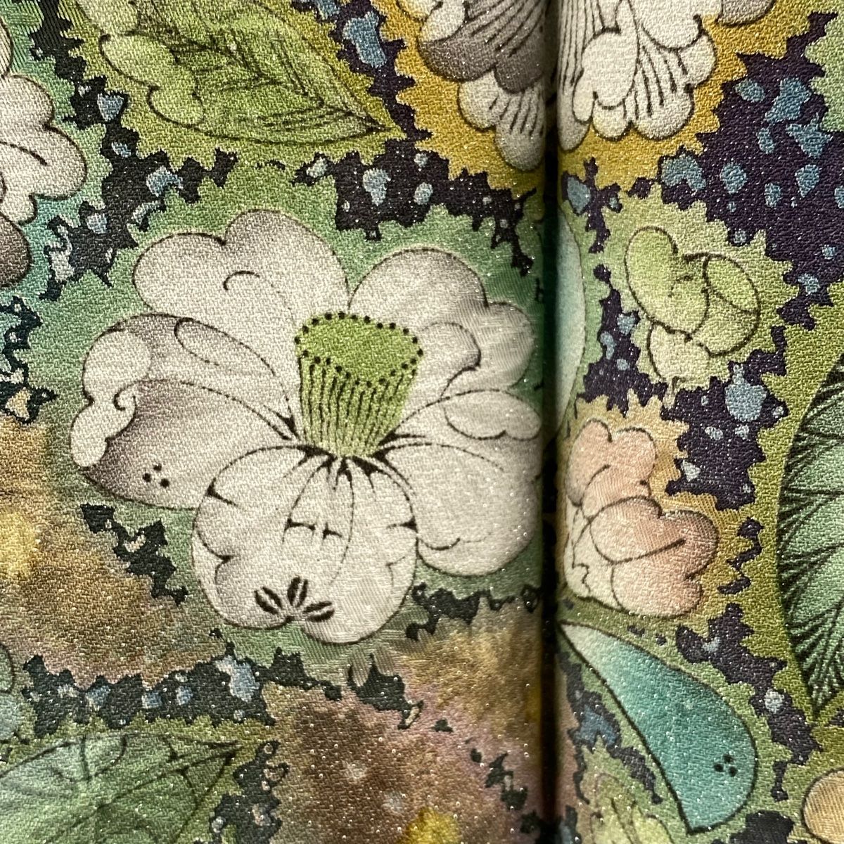 訪問着 身丈156cm 裄丈64cm M 袷 吉乃一廉 落款 辻が花 銀通し ぼかし  