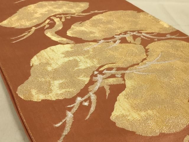 平和屋着物◎六通柄袋帯 枝松文 金銀糸 正絹 逸品 AAAY9755ou
