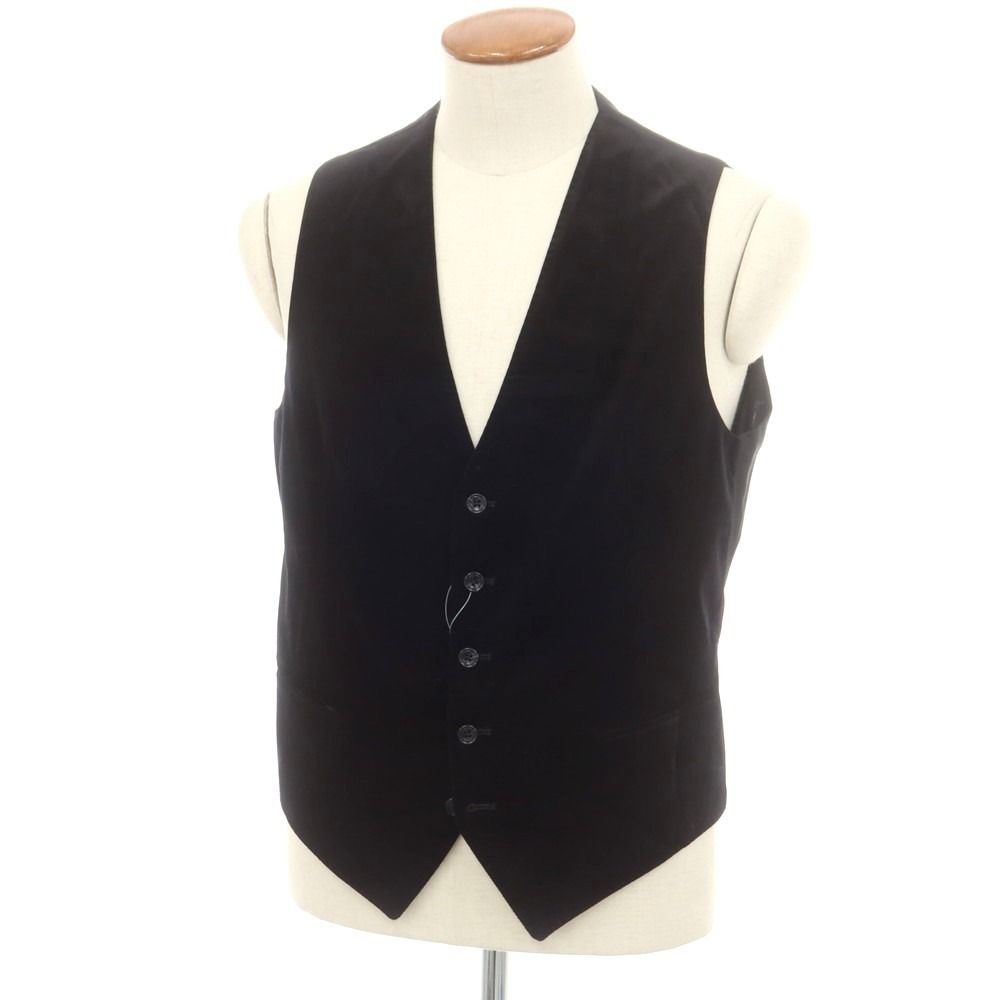 タリアトーレ TAGLIATORE ベロアコットン カジュアル系ジレ ベスト ブラック サイズ48 メンズ