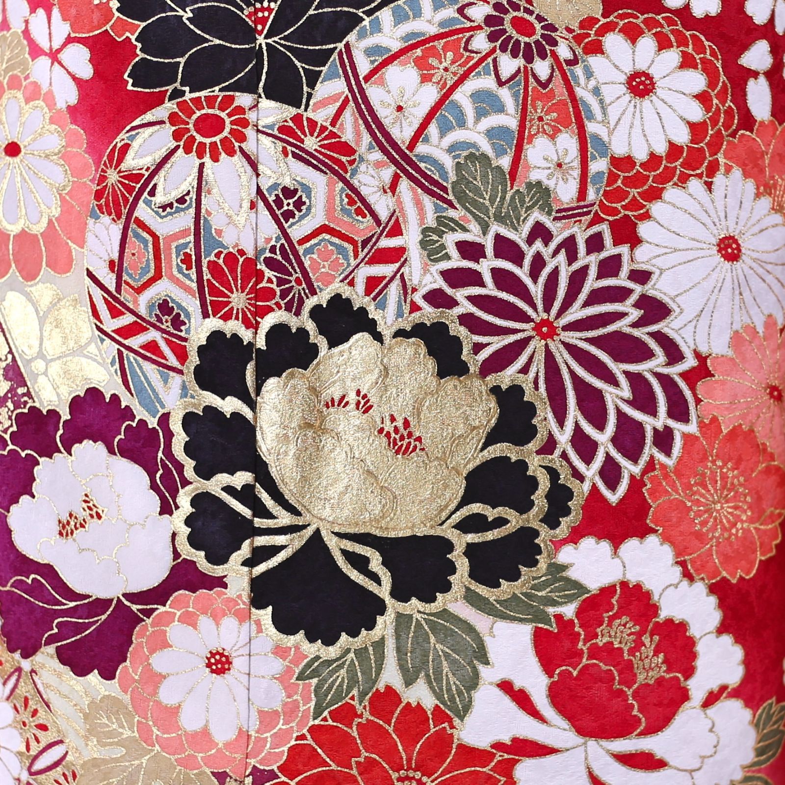 振袖フルセット 振袖セット 振袖 M～Lサイズ 赤×モダン古典 美品 成人