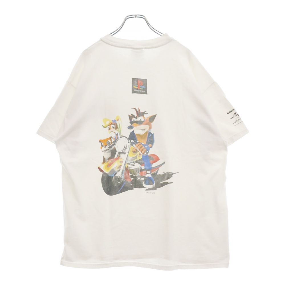 VINTAGE (ヴィンテージ) 90s CRASH BANDICOOT GET WARPED 1998 バックプリント クラッシュバンディクー Tシャツ 半袖 カットソー ホワイト