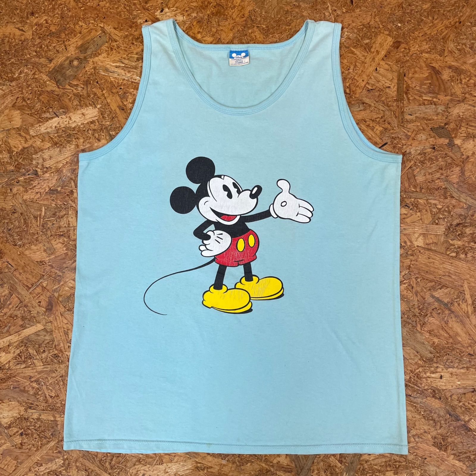 USA製 '80s Disney ミッキーマウス プリントタンクトップ XL ライト 