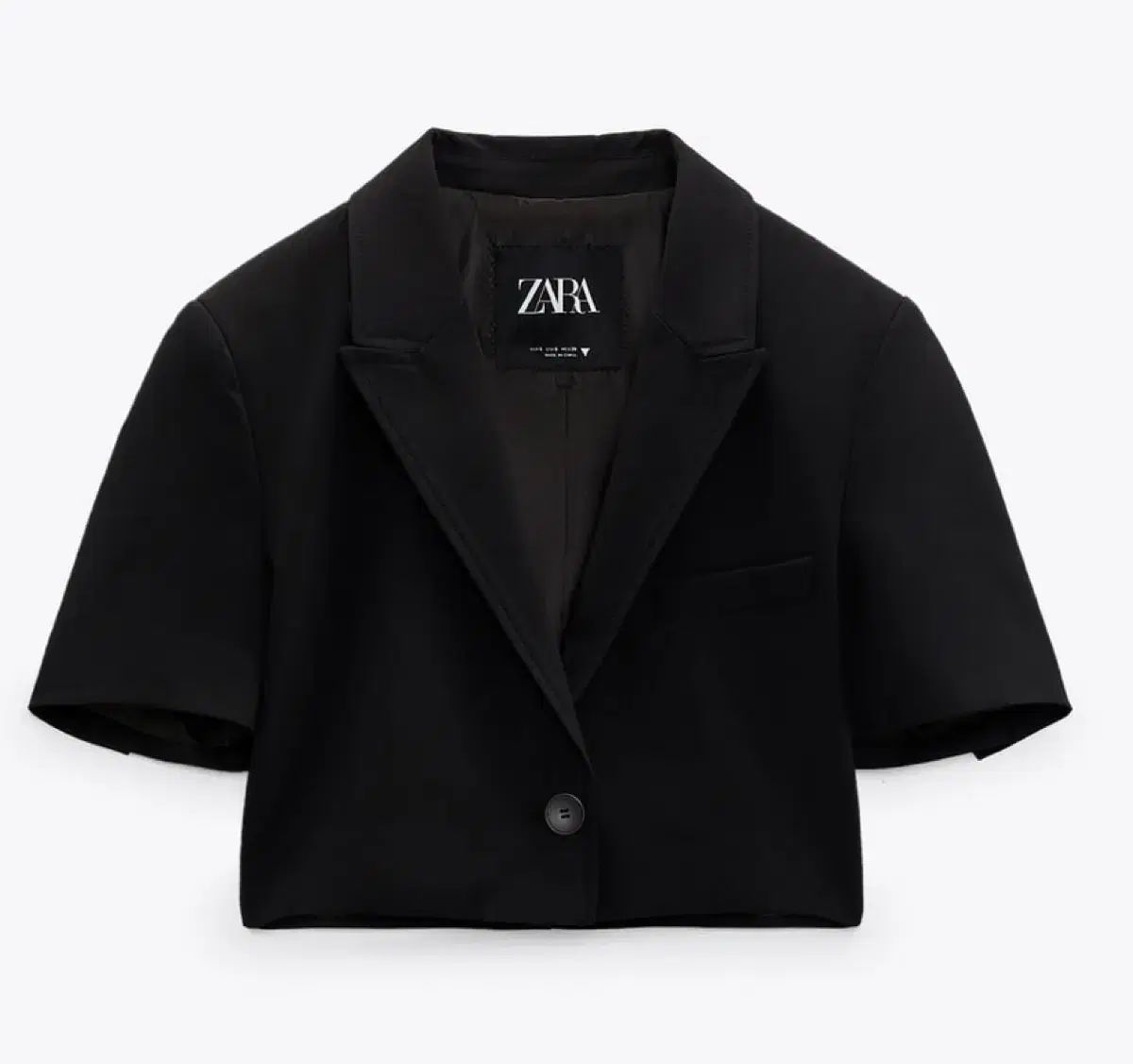 ZARA ザラ クロップドブレザー ZARA - ZARA クロップド ブレザー Mサイズ ブラックの通販 by