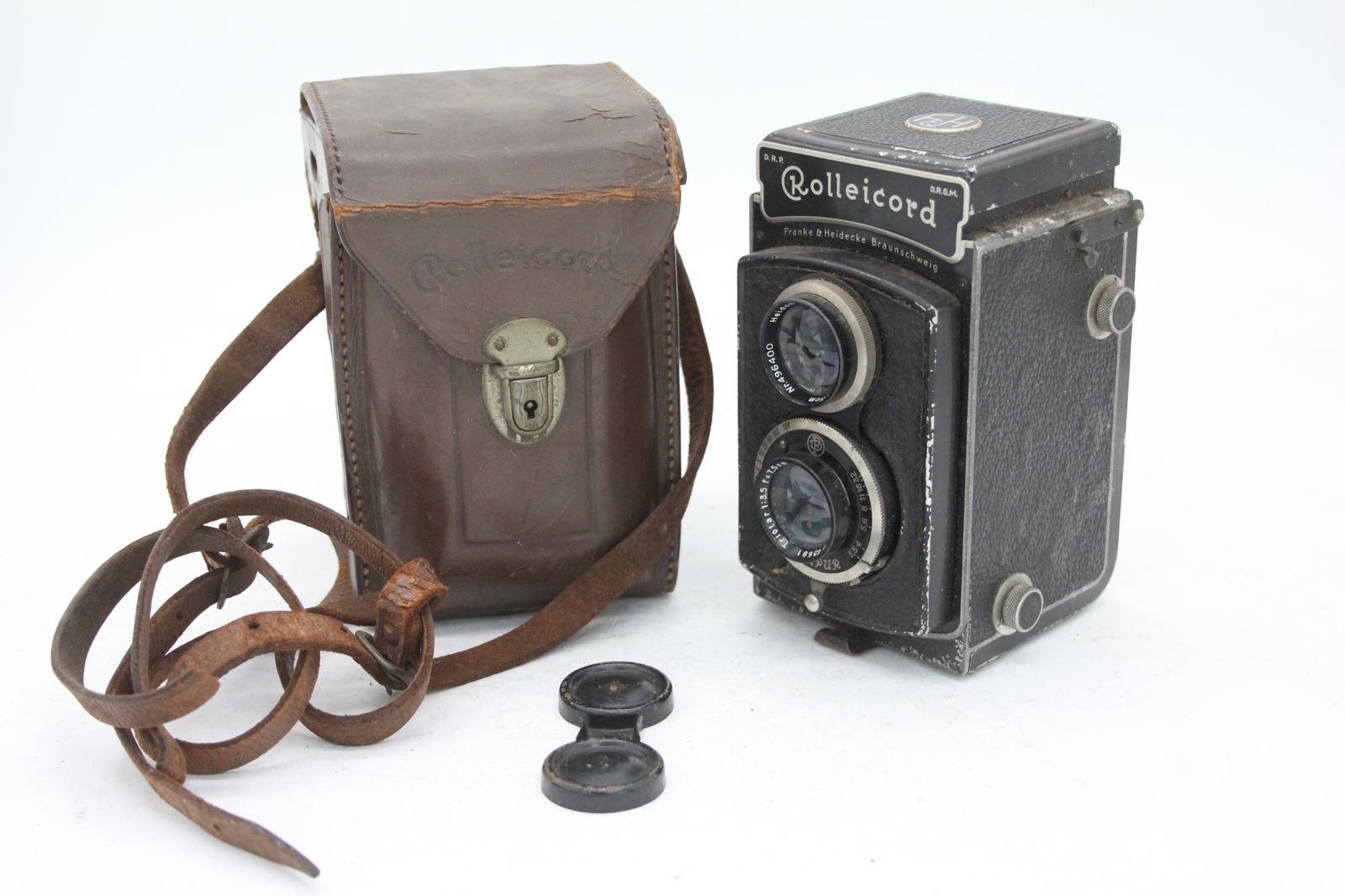 品 ローライ Rolleicord Carl Zeiss Jena Triotar 7.5cm F3.5 ケース付き 二眼カメラ v2162