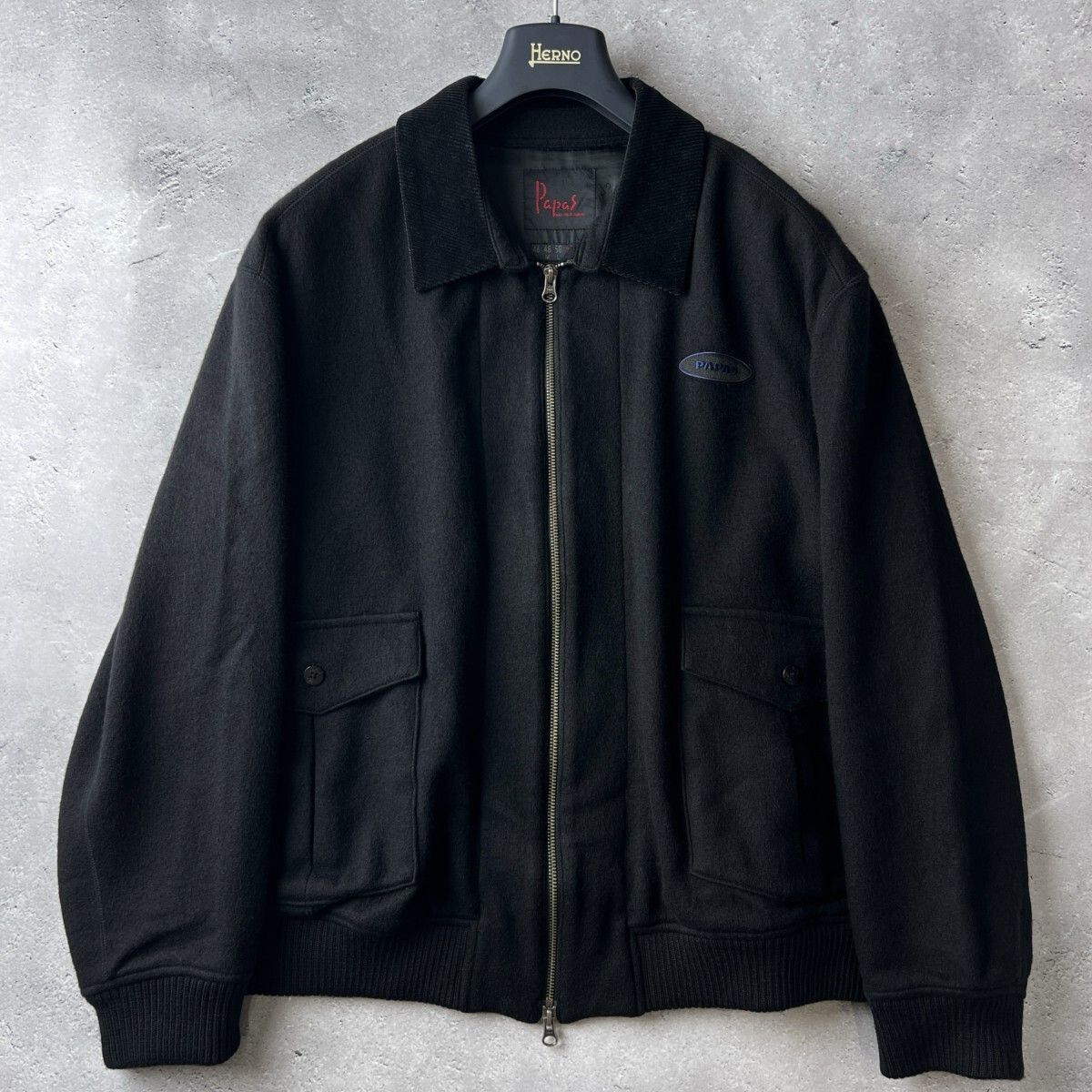 未使用級 PAPAS パパス 上質 柔軟 メルトン コーデュロイ襟 A-2  
