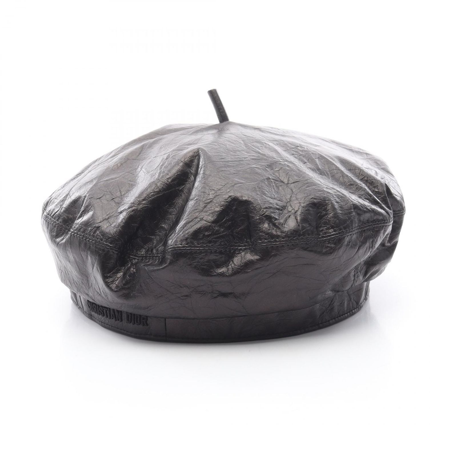 ディオール Dior 42DAC910A70090058 ブラック レザー ベレー帽 レディース