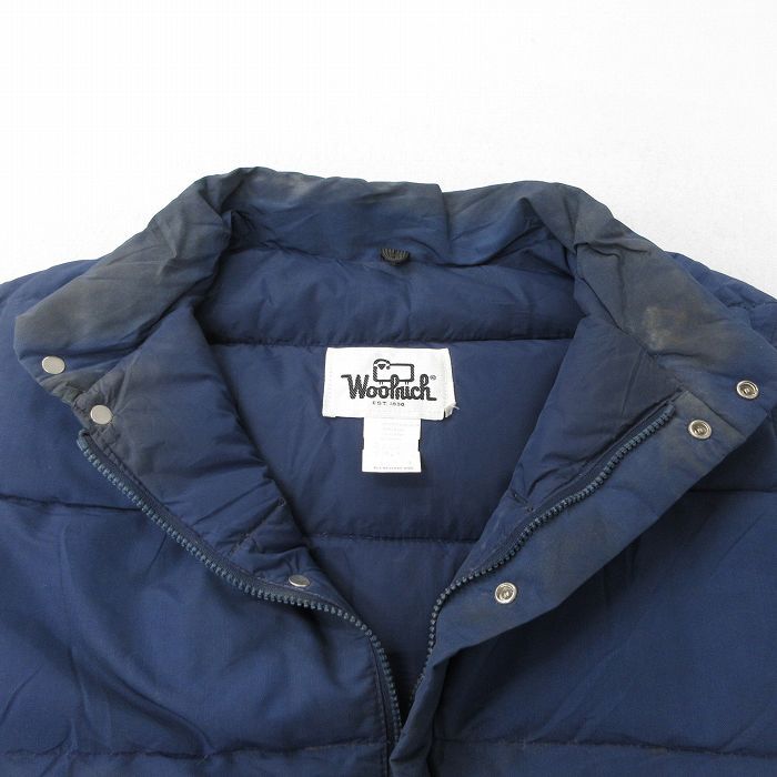 ウールリッチ　ダウンベスト　ネイビー 古着 80s USA製 WoolRich 60/40クロス シェル ダウン ベスト