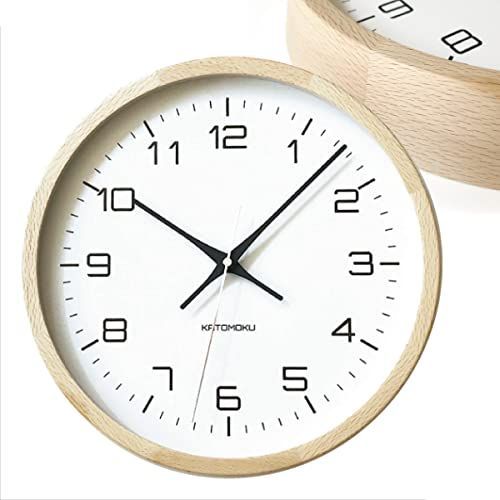 KATOMOKU muku clock 11 ナチュラル 電波時計 連続秒針 km-94 φ306mm