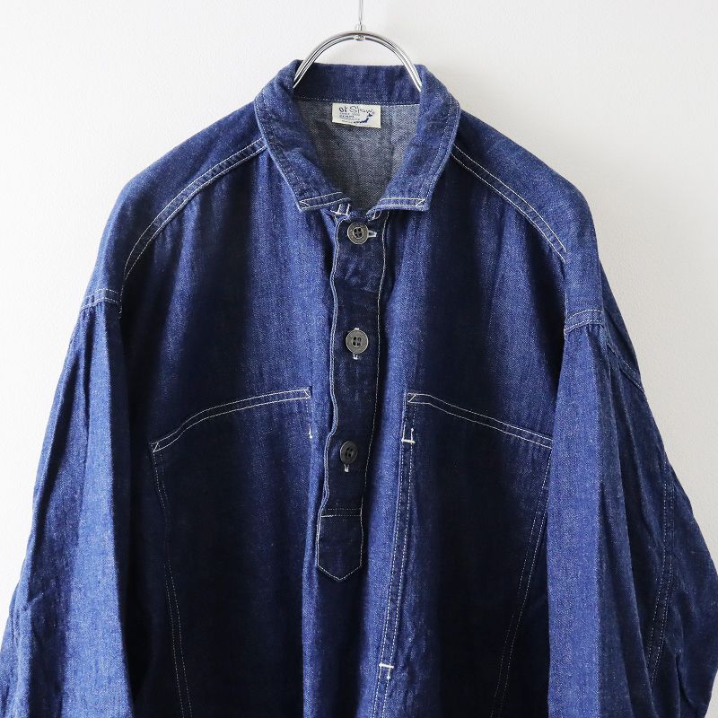 オアスロウ orSlow デニムシャツ ロング ワンピース /ネイビー