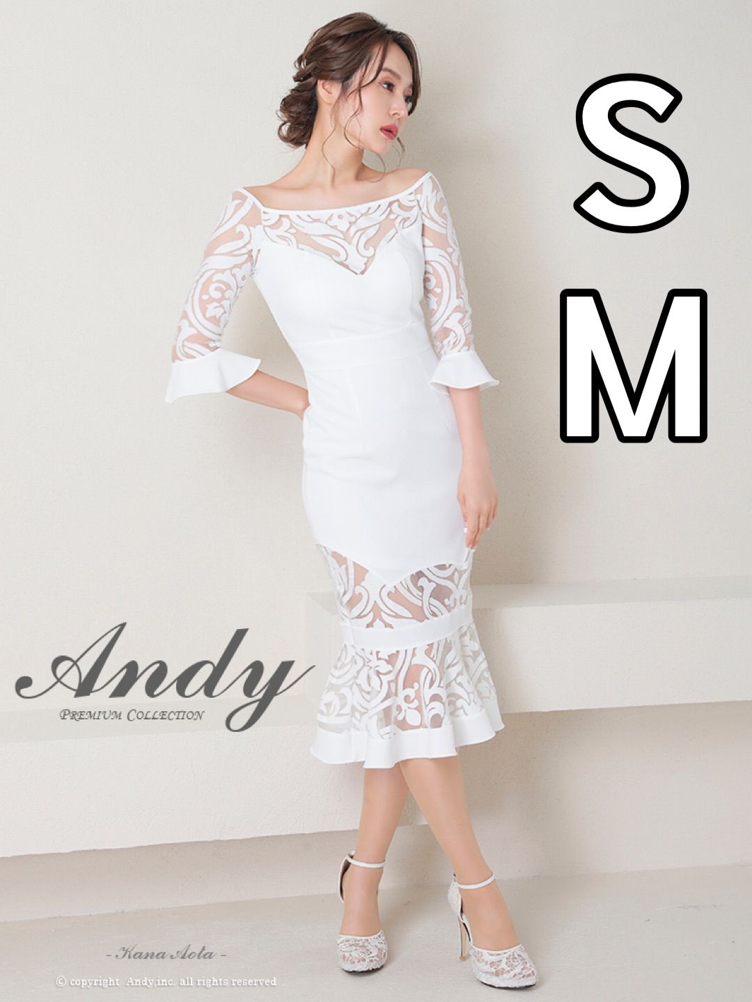 Andy ホワイトレースドレス　AN-OK2651 Andy ホワイトレースドレスAN-OK2651