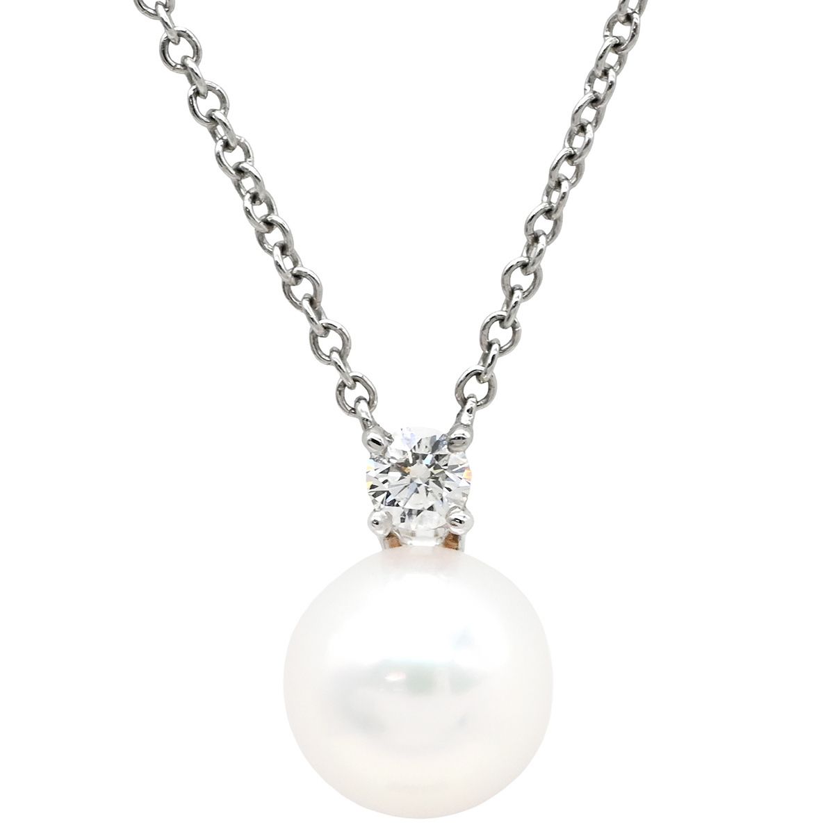 ティファニー Tiffany & Co ネックレス アコヤパールダイヤペンダント 