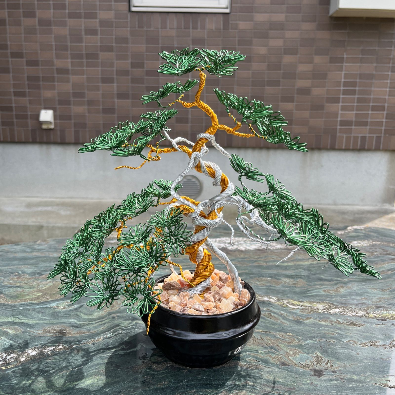 ワイヤーアート 盆栽 五葉松風 鉢付き wire art bonsai Pentapyhlla - ワイヤーアート盆栽JAPAN - メルカリ