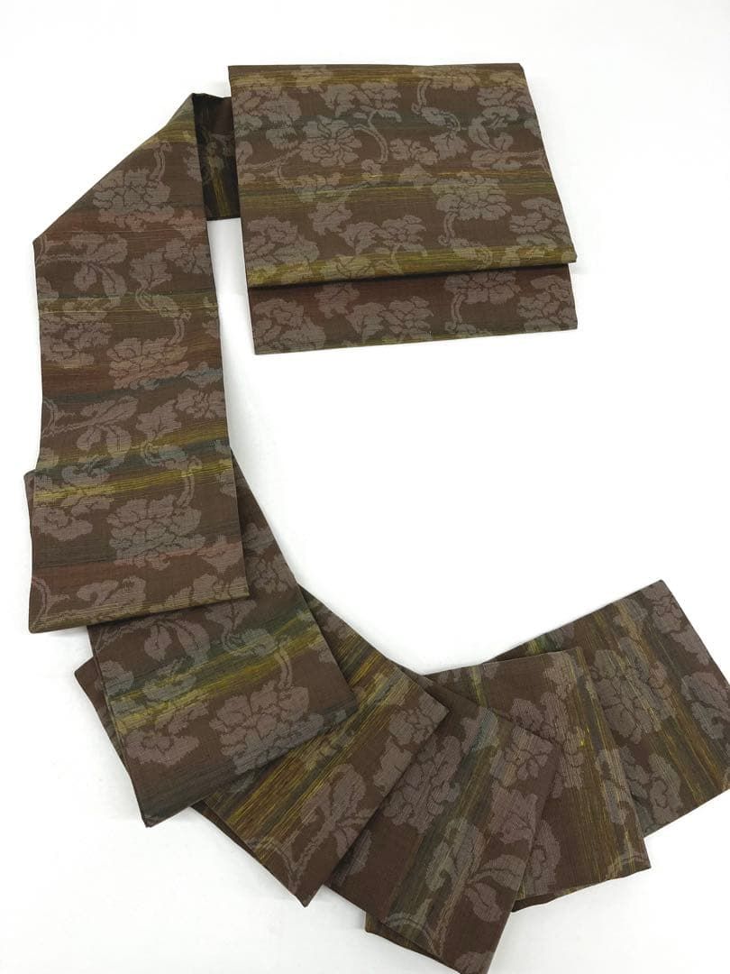 結城紬 全通 九寸名古屋帯 ♥品 正絹 Q1151 NICORILABO_COM