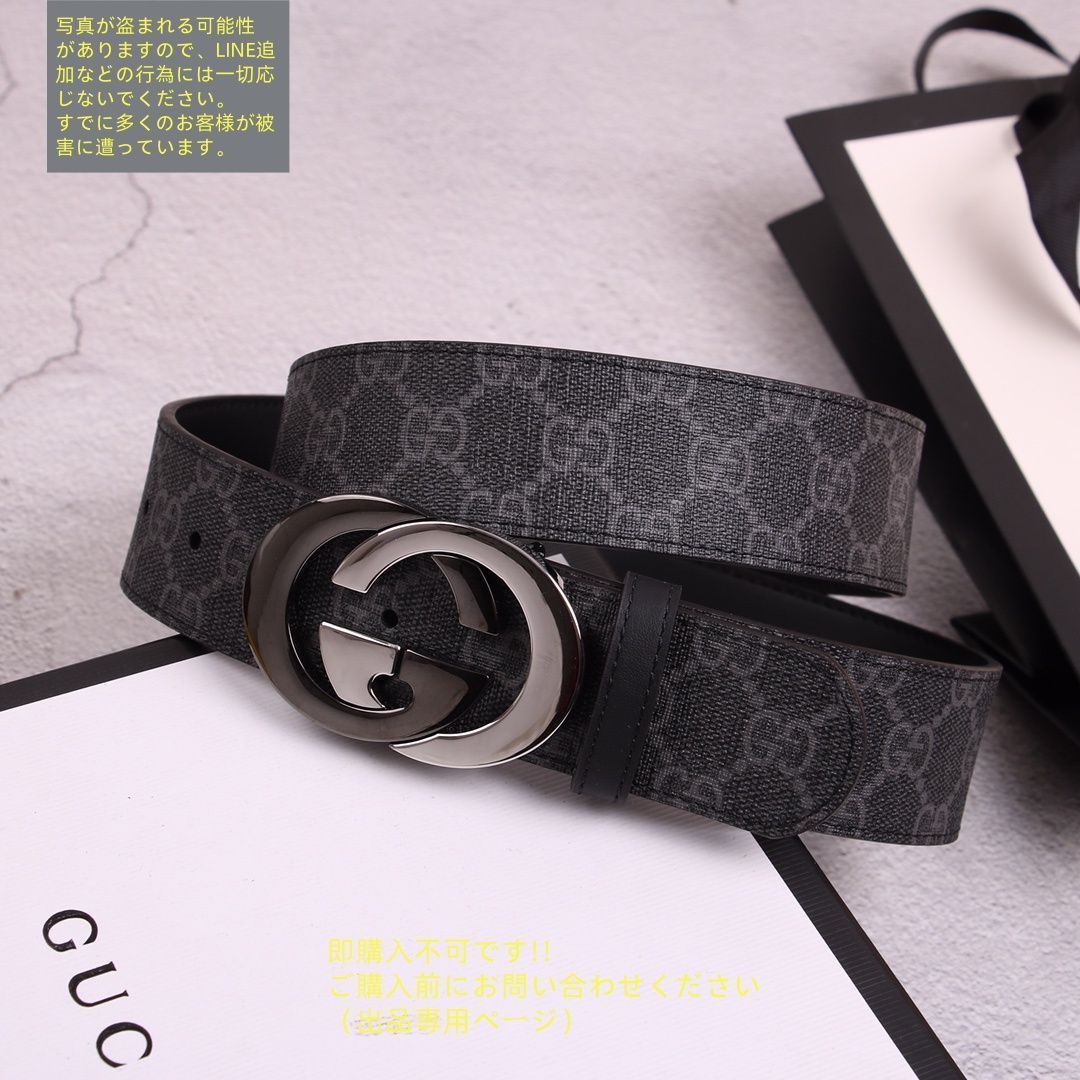 現行限定未使用に近い GUCCI グッチ GG ベルト メンズ 本革