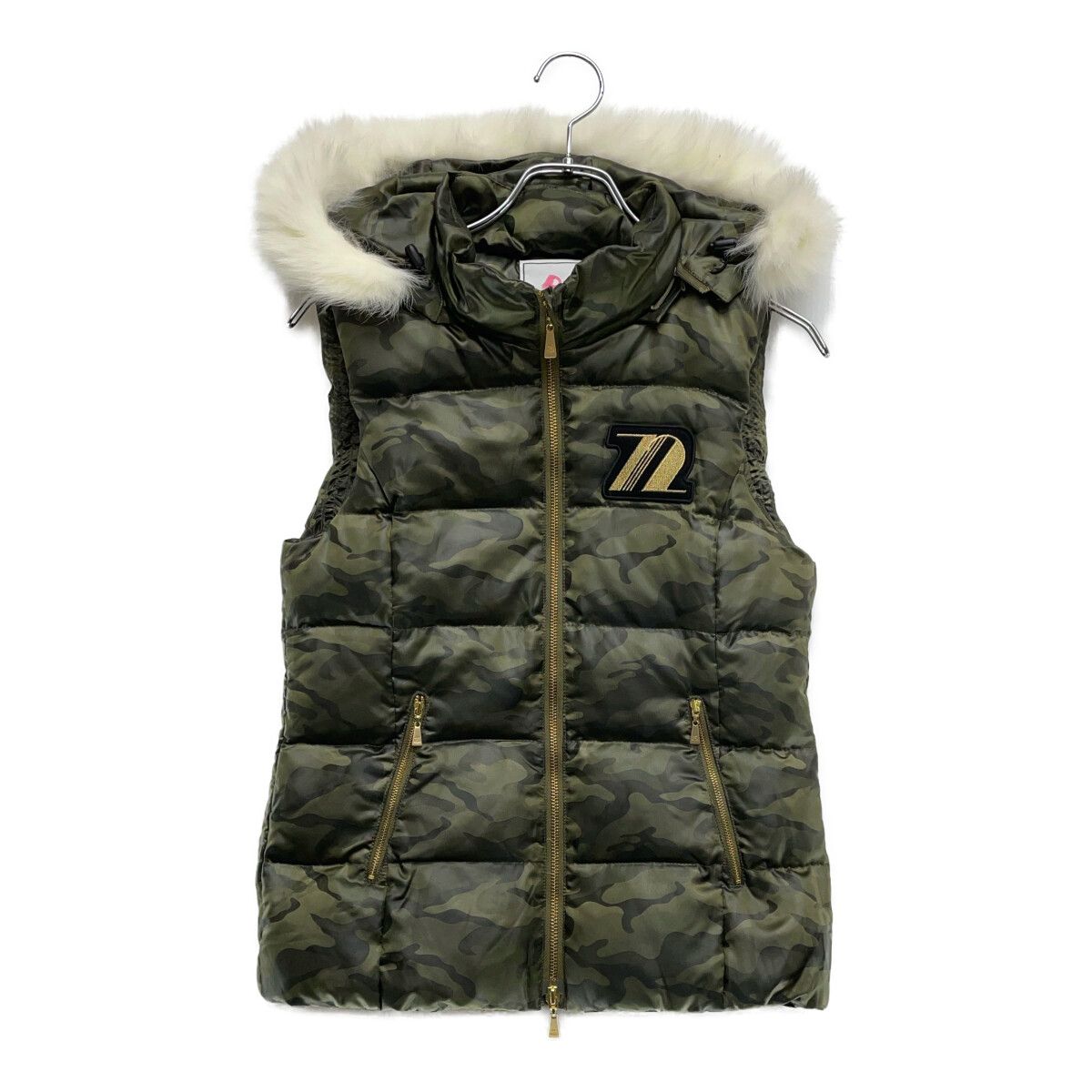 中古 レディース ジュン＆ロペ JUN&ROPE ダウンベスト M カーキ ダブル